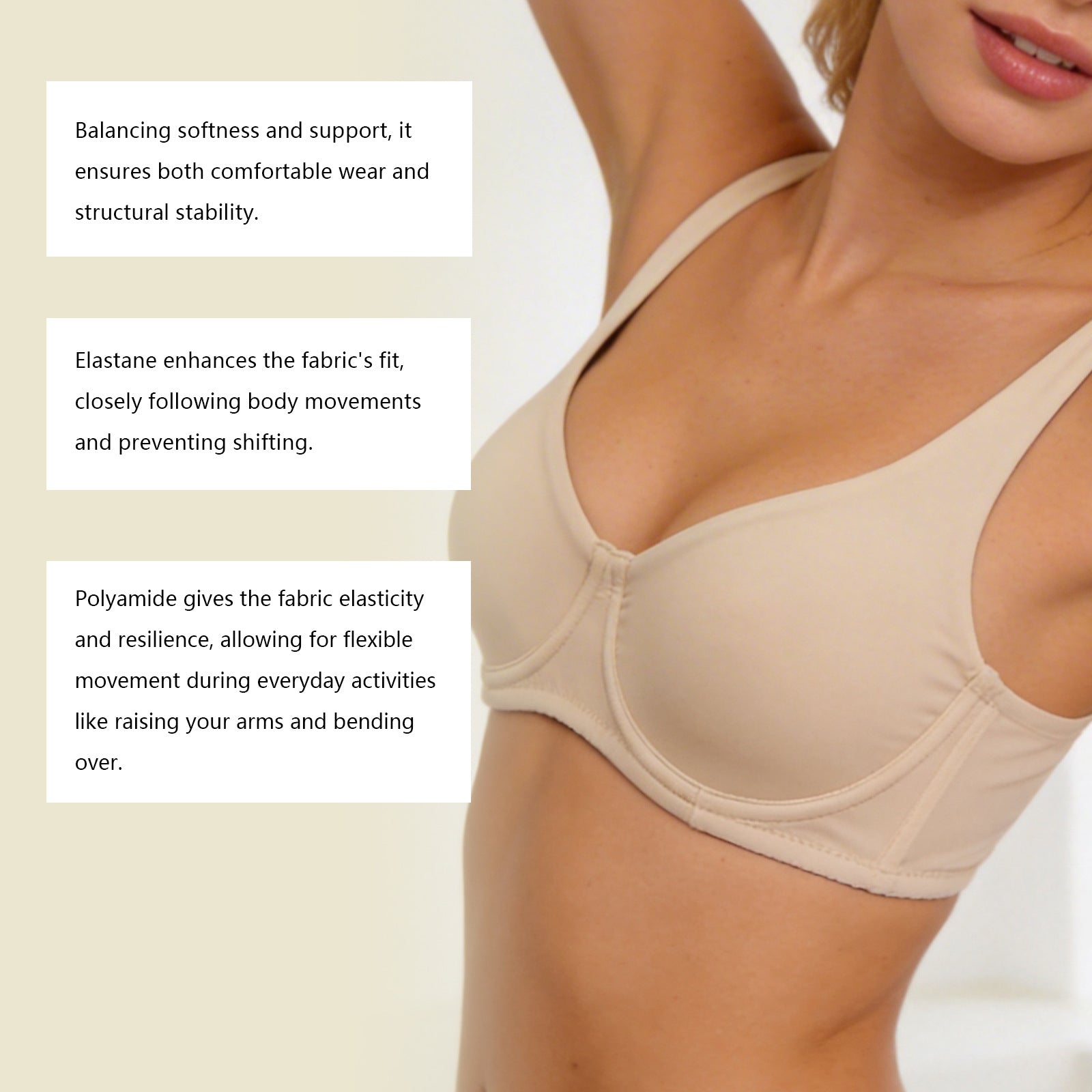🔥 Meilleure vente | Soutien-gorge balconnet à armatures pour femme, sans doublure ni rembourrage, offrant un bon maintien 