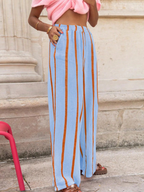 ⚡Vente Flash : Pantalon large rayé pour femme – Confortable et décontracté, pour toutes les saisons, parfait pour le quotidien