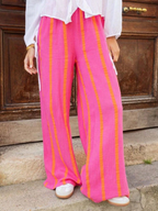 ⚡Vente Flash : Pantalon large rayé pour femme – Confortable et décontracté, pour toutes les saisons, parfait pour le quotidien