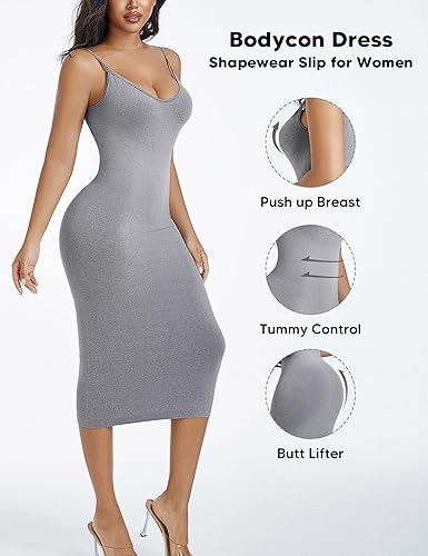 🔥 Meilleure vente | Robe longue gainante sans coutures à fines bretelles et col en V
