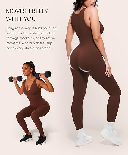 🔥 Meilleure vente | Combinaison gainante décolletée en V avec soutien-gorge intégré, respirante et taille haute, effet ventre plat