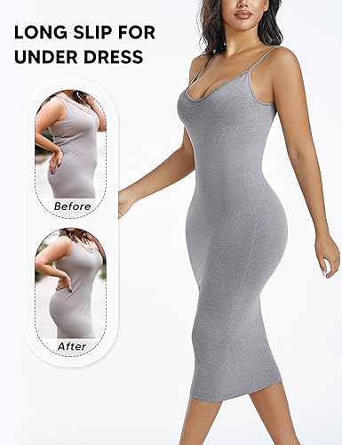🔥 Meilleure vente | Robe longue gainante sans coutures à fines bretelles et col en V