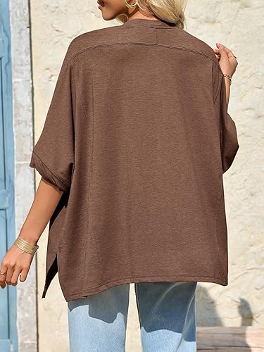 🔥 Meilleure vente | Hauts femme 2026 - T-shirt basique ample et oversize - Tissu doux et confortable - Coupe flatteuse - Vêtements femme