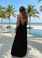 🔥 Meilleure vente | Robe d'intérieur unie à bretelles fines pour femme, robe longue élégante sans manches pour l'été, vêtement de nuit pour femme