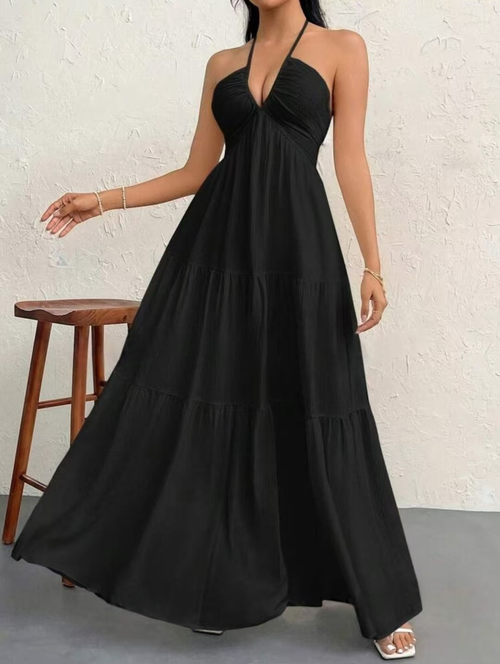 ⚡Vente éclair 👍Robe unie pour femme, vêtements d'été, robe basique décontractée sans manches, coupe ample, idéale pour les vacances à la plage 