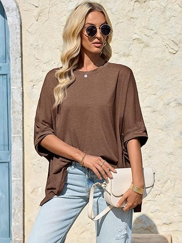 🔥 Meilleure vente | Hauts femme 2026 - T-shirt basique ample et oversize - Tissu doux et confortable - Coupe flatteuse - Vêtements femme