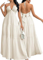 ⚡Vente éclair 👍Robe unie pour femme, vêtements d'été, robe basique décontractée sans manches, coupe ample, idéale pour les vacances à la plage 