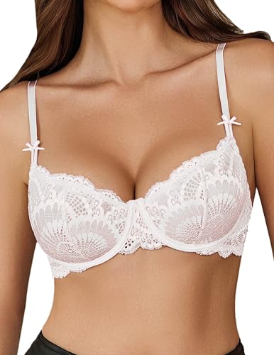 🔥 Meilleure vente | Soutien-gorge push-up en dentelle sexy grande taille pour femme, balconnet transparent, armatures