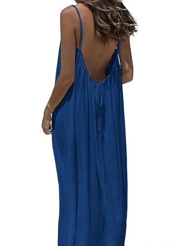 🔥 Meilleure vente | Robe d'intérieur unie à bretelles fines pour femme, robe longue élégante sans manches pour l'été, vêtement de nuit pour femme