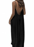 🔥 Meilleure vente | Robe d'intérieur unie à bretelles fines pour femme, robe longue élégante sans manches pour l'été, vêtement de nuit pour femme