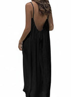 🔥 Meilleure vente | Robe d'intérieur unie à bretelles fines pour femme, robe longue élégante sans manches pour l'été, vêtement de nuit pour femme