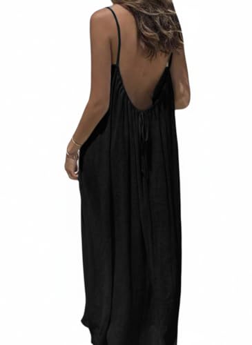 🔥 Meilleure vente | Robe d'intérieur unie à bretelles fines pour femme, robe longue élégante sans manches pour l'été, vêtement de nuit pour femme