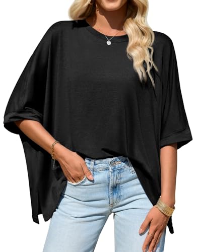 🔥 Meilleure vente | Hauts femme 2026 - T-shirt basique ample et oversize - Tissu doux et confortable - Coupe flatteuse - Vêtements femme