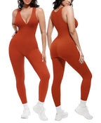 🔥 Meilleure vente | Combinaison gainante décolletée en V avec soutien-gorge intégré, respirante et taille haute, effet ventre plat