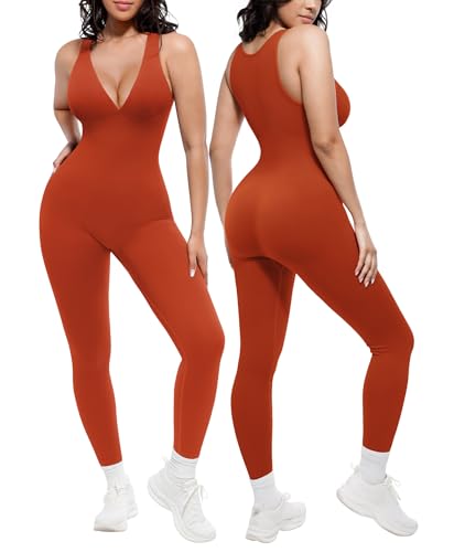 🔥 Meilleure vente | Combinaison gainante décolletée en V avec soutien-gorge intégré, respirante et taille haute, effet ventre plat