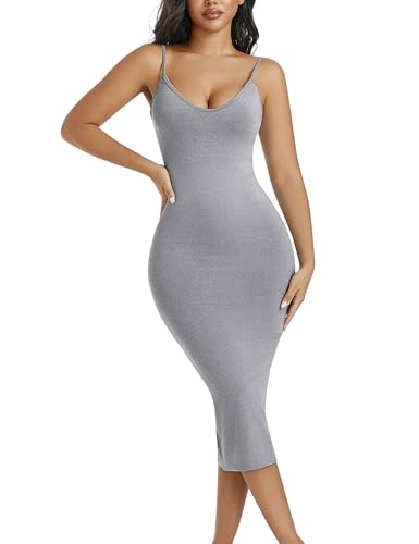 🔥 Meilleure vente | Robe longue gainante sans coutures à fines bretelles et col en V