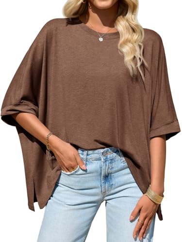🔥 Meilleure vente | Hauts femme 2026 - T-shirt basique ample et oversize - Tissu doux et confortable - Coupe flatteuse - Vêtements femme