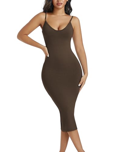 🔥 Meilleure vente | Robe longue gainante sans coutures à fines bretelles et col en V