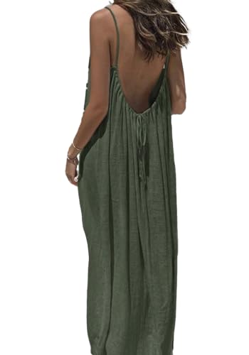 🔥 Meilleure vente | Robe d'intérieur unie à bretelles fines pour femme, robe longue élégante sans manches pour l'été, vêtement de nuit pour femme