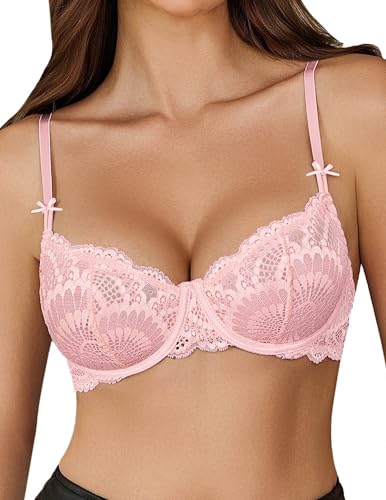 🔥 Meilleure vente | Soutien-gorge push-up en dentelle sexy grande taille pour femme, balconnet transparent, armatures