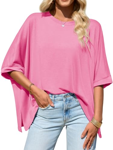 🔥 Meilleure vente | Hauts femme 2026 - T-shirt basique ample et oversize - Tissu doux et confortable - Coupe flatteuse - Vêtements femme