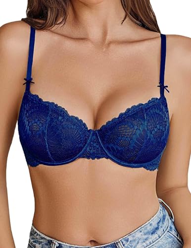 🔥 Meilleure vente | Soutien-gorge push-up en dentelle sexy grande taille pour femme, balconnet transparent, armatures